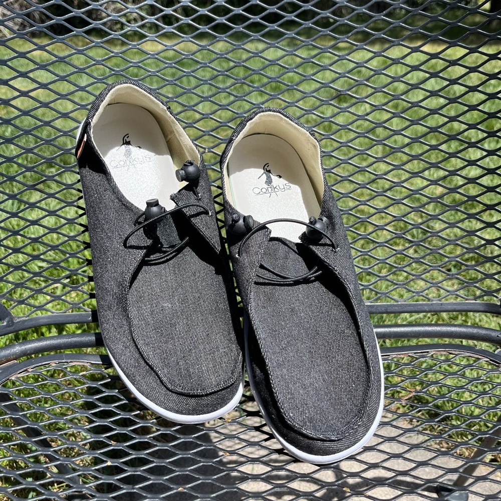 Corkys Black Slip-On Loafers with Toggle Lace